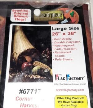 Thanksgiving Fall Cornucopia Harvest Large 26"x38" Garden Banner Flag Factory